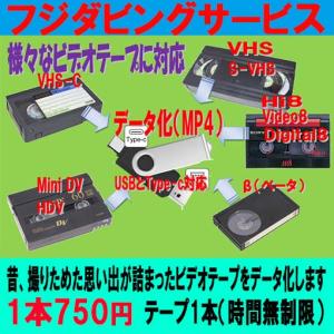 ビデオテープで撮影した動画をデータ化 (MP4)　10本以上のご注文必要　ダビング　ビデオ　動画｜フジDVDダビングサービス