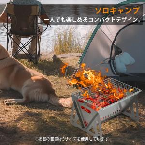 バーベキューコンロ ソロキャンプ 小型 BBQ...の詳細画像1