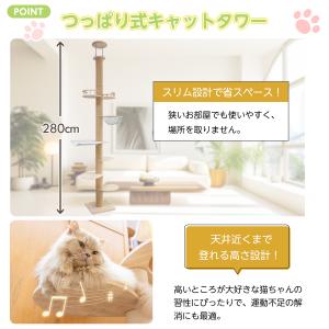 キャットタワー 突っ張り 6段タイプ スリム ...の詳細画像5