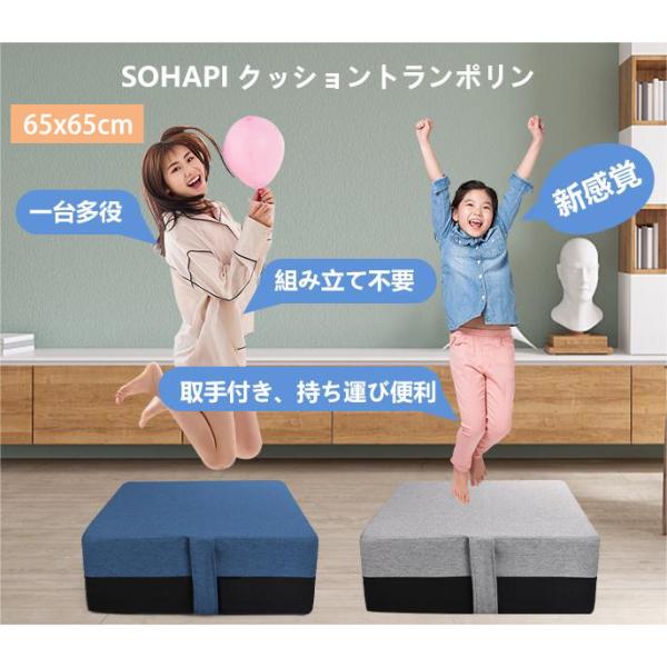トランポリン クッション【65x65cm】大型 高反発 室内用 子供用 大人用 静音自宅用 家庭用 ...