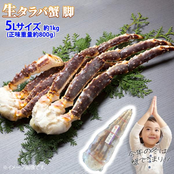 冷凍 生タラバガニ シュリンク 脚 5Lサイズ 約1kg 1肩 (正味重量 約800g) タラバ蟹 ...