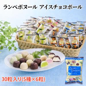 冷凍 チョコアイスボール ランペボヌール 30粒入り(5種×6粒) 一つずつ小分け バニラ コーヒー 抹茶 ストロベリー クランチ｜fuji-s