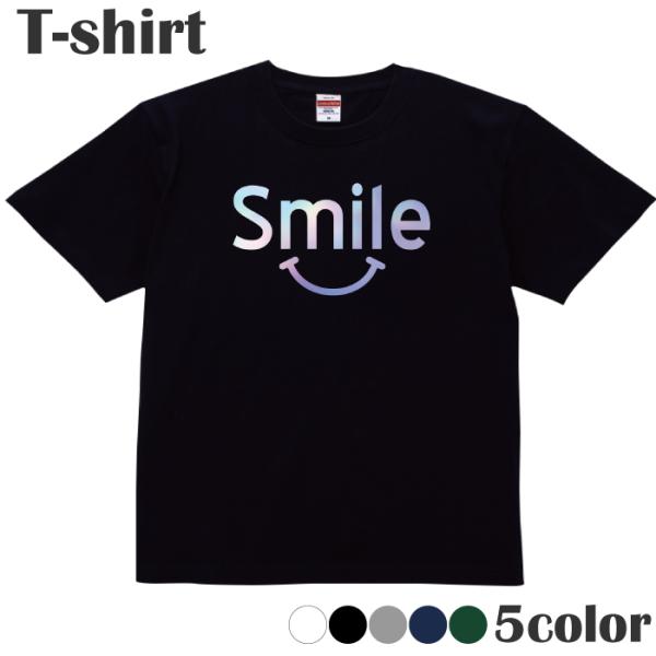 Ｔシャツ SMILE スマイル 笑顔 英語 カットソー 半袖 レディース メンズ 綿 キッズ S M...