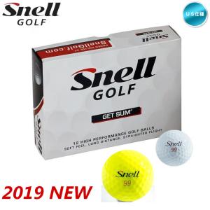 「US仕様」2019 スネル ゴルフ SNELL GOLF ゲットサム GET SUM ゴルフボール 1ダース(12球入り) (ホワイト / イエロー)