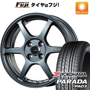 クーポン配布中 【新品 軽自動車】夏タイヤ ホイール4本セット 165/55R14 ヨコハマ PARADA PA03 ブラックレター 95/93N レアマイスター CS-V6 14インチ｜fujicorporation