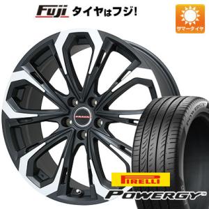 【新品国産5穴114.3車】 夏タイヤ ホイール４本セット 225/60R18 ピレリ パワジー ビッグウエイ LEYSEEN プラバ5X(マットブラックポリッシュ) 18インチ｜fujicorporation