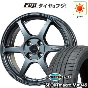 【新品国産4穴100車】 夏タイヤ ホイール4本セット 195/50R16 ミレバー スポーツマクロ MA349（限定） レアマイスター CS-V6(ガンメタ) 16インチ｜fujicorporation