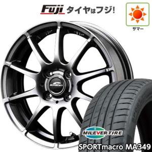 【新品国産4穴100車】 夏タイヤ ホイール4本セット 195/50R16 ミレバー スポーツマクロ MA349（限定） MID シュナイダー スタッグ メタリックグレー 16インチ｜fujicorporation