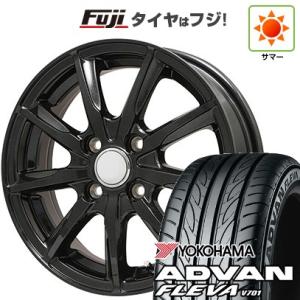 【新品国産4穴100車】 夏タイヤ ホイール4本セット 205/45R16 ヨコハマ アドバン フレバV701 ブランドル E05B 16インチ｜fujicorporation