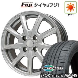 【新品国産4穴100車】 夏タイヤ ホイール4本セット 205/45R16 ミレバー スポーツマクロ MA349（限定） ブランドル E05 16インチ｜fujicorporation