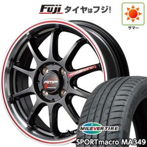 【新品国産4穴100車】 夏タイヤ ホイール４本セット 205/40R17 ミレバー スポーツマクロ MA349（限定） MID RMP レーシング R10 17インチ｜fujicorporation