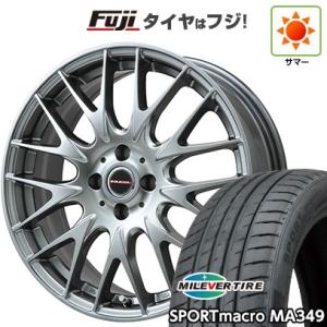 【新品国産4穴100車】 夏タイヤ ホイール４本セット 205/45R17 ミレバー スポーツマクロ MA349（限定） ビッグウエイ LEYSEEN プラバ9M  17インチ｜fujicorporation