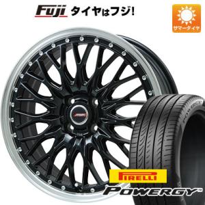 【新品国産4穴100車】 夏タイヤ ホイール4本セット 205/45R17 ピレリ パワジー プレミックス MER PROMESH グロスブラック/リムポリッシュ 17インチ｜fujicorporation