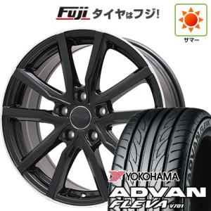 【新品国産5穴114.3車】 夏タイヤ ホイール4本セット 205/45R17 ヨコハマ アドバン フレバV701 ブランドル N52B 17インチ｜fujicorporation