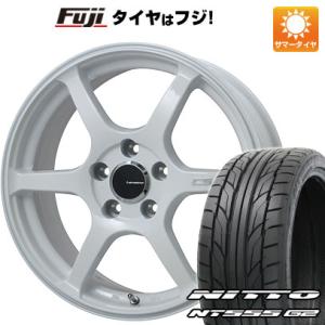 【パンク保証付】【新品国産5穴114.3車】 夏タイヤ ホイール4本セット 215/45R17 ニットー NT555 G2 レアマイスター CS-V6(ホワイト) 17インチ｜fujicorporation