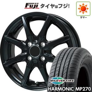 【新品国産4穴100車】 夏タイヤ ホイール４本セット 185/55R15 ミレバー ハーモニック MP270(限定) ブランドル CJ28B 15インチ｜fujicorporation