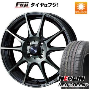 【新品国産4穴100車】 夏タイヤ ホイール4本セット 195/55R15 ネオリン ネオグリーン プラス(限定) ウェッズ ウェッズスポーツ SA-25R 15インチ｜fujicorporation