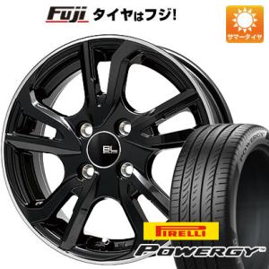 【新品国産4穴100車】 夏タイヤ ホイール4本セット 185/65R15 ピレリ パワジー ブランドルライン レツィオ ブラックリムポリッシュ 15インチ｜fujicorporation