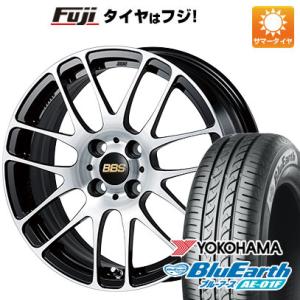 【新品国産4穴100車】 夏タイヤ ホイール４本セット 185/65R15 ヨコハマ ブルーアース AE-01F BBS JAPAN RE-L2 ブラックダイヤカット 15インチ｜fujicorporation