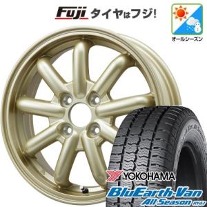 【新品 軽自動車】軽トラ オールシーズンタイヤ ホイール4本セット 145/80R12 80/78N ヨコハマ ブルーアース Van RY61 ストレンジャーKST-9改 12インチ｜fujicorporation