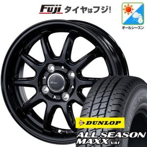 【新品 軽自動車】軽トラ オールシーズンタイヤ ホイール4本セット 145/80R12 80/78N...