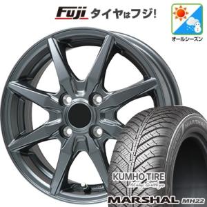 【新品 軽自動車】 オールシーズンタイヤ ホイール4本セット 145/80R13 クムホ マーシャル MH22 オールシーズン(限定) ブランドル CJ28 13インチ｜fujicorporation