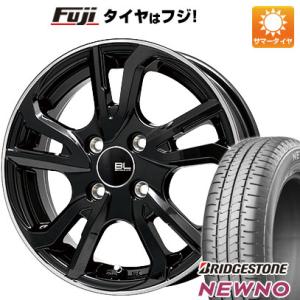 【新品 軽自動車】N-BOX 夏タイヤ ホイール4本セット 155/65R14 ブリヂストン ニューノ(限定) ブランドルライン レツィオ ブラックリムポリッシュ 14インチ｜fujicorporation