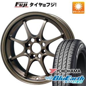 【新品 軽自動車】 夏タイヤ ホイール４本セット 155/55R14 ヨコハマ ブルーアース AE-01 レイズ ボルクレーシング CE28N 14インチ