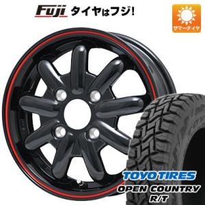 【新品 軽自動車】N-BOX 夏タイヤ ホイール4本セット 155/65R14 トーヨー オープンカントリー R/T RBL ストレンジャーKST-9改 ブラック/レッドライン 14インチ｜fujicorporation