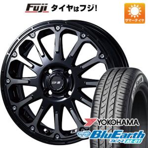 【新品 軽自動車】N-BOX タント スペーシア 夏タイヤ ホイール４本セット 165/55R15 ヨコハマ ブルーアース AE-01 SSR ディバイド FT アッシュブラック 15インチ｜fujicorporation