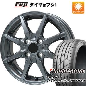 【新品 軽自動車】N-BOX タント スペーシア サマータイヤ ホイール4本セット 165/55R15 ブリヂストン ポテンザ アドレナリン RE004 ブランドル CJ28 15インチ｜fujicorporation