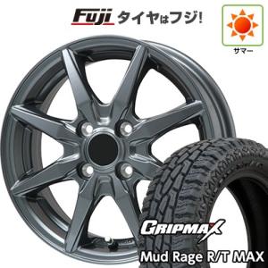 【新品 軽自動車】タフト ソリオ 夏タイヤ ホイール4本セット 165/65R15 グリップマックス マッドレイジR/T MAX RBL(限定2022年製) ブランドル CJ28 15インチ｜fujicorporation