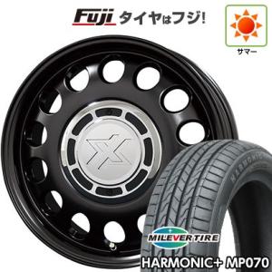 新品 N-BOX タント スペーシア 夏タイヤ ホイール4本セット 165/55R15 ミレバー ハーモニック プラス MP070(限定) クロスブラッド スティール 15インチ｜fujicorporation