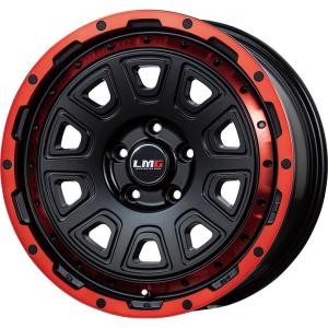 パンク保証付き グランドチェロキー スタッドレスタイヤ ホイール4本セット 265/60R18 ウインターマックス SJ8+ LMG DS-10 マットブラック/レッドリム 18インチ｜fujicorporation