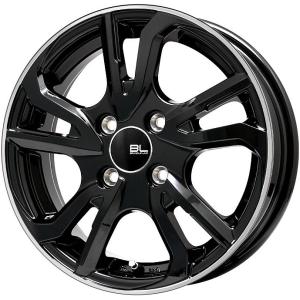 【新品国産4穴100車】 夏タイヤ ホイール４本セット 185/65R14 ミレバー ハーモニック MP270(限定) ブランドルライン レツィオ ブラックリムポリッシュ 14インチ｜fujicorporation