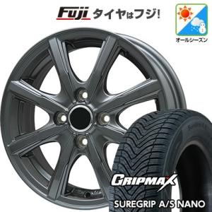 【新品国産5穴100車】 オールシーズンタイヤ ホイール4本セット 175/60R16 グリップマックス シュアグリップAS ナノ ブランドル T8 ディープグレー 16インチ｜fujicorporation