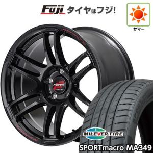 【新品国産5穴100車】 夏タイヤ ホイール4本セット 225/40R18 ミレバー スポーツマクロ MA349（限定） MID RMP レーシング R26 18インチ｜fujicorporation