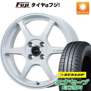 【新品国産4穴100車】 夏タイヤ ホイール4本セット 185/55R16 ダンロップ エナセーブ EC204 レアマイスター CS-V6(ホワイト) 16インチ｜fujicorporation