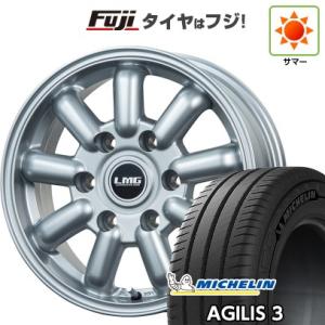 【新品】キャラバン 夏タイヤ ホイール4本セット 215/60R17 109/107T ミシュラン アジリス3 レアマイスター LMG MOS-9(シルバー) 17インチ｜fujicorporation