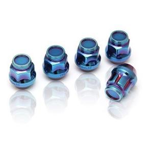 クロムモリブデン冷間鍛造レーシングナット＆ロックセット 12X1.5 21HEX (ショート ブルー...