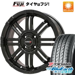 【新品国産4穴100車】 夏タイヤ ホイール4本セット 185/55R16 ヨコハマ ブルーアース AE-01F ビッグウエイ B-MUD X(グロスブラック) 16インチ｜fujidesignfurniture