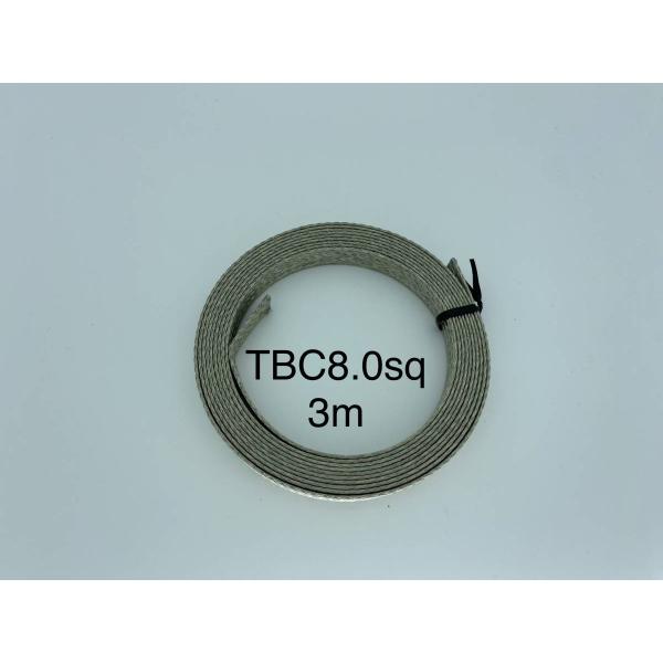 平編銅線TBC8.0SQ （錫メッキ平編銅線）3m