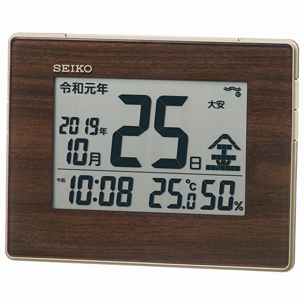 SEIKO セイコー 掛置兼用電波時計 アラーム付き デジタル 令和表示カレンダー  SQ442B