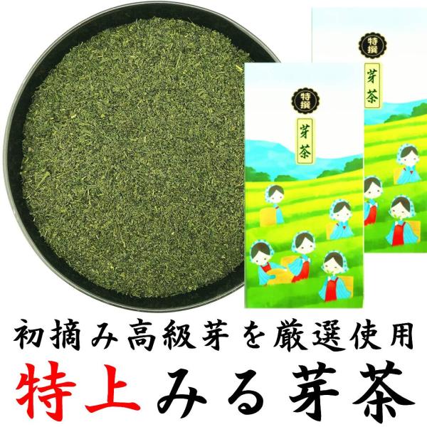 2026新茶 特上みる芽茶 100g×2本 静岡茶 高級茶の芽を厳選使用 やぶきた茶 芽茶