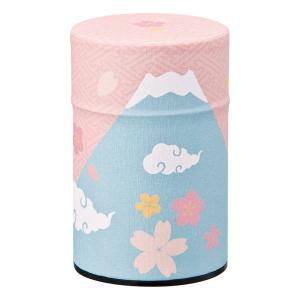 富士山 和紙缶 茶缶 茶筒 富士の四季 中蓋付...の詳細画像1