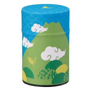 富士山 和紙缶 茶缶 茶筒 富士の四季 中蓋付...の詳細画像2