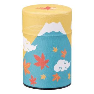 富士山 和紙缶 茶缶 茶筒 富士の四季 中蓋付...の詳細画像3
