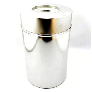 1kg茶缶 特大茶筒 取っ手付き 白缶 100...の詳細画像1