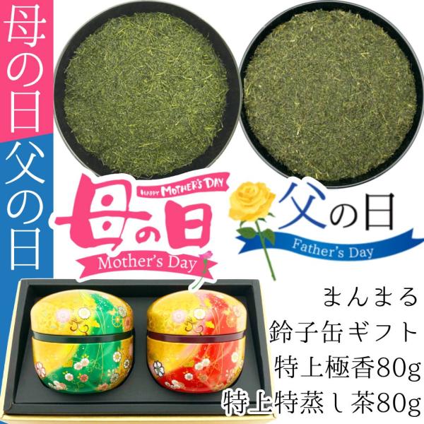 母の日 父の日 2026静岡新茶 特上ギフト 80g×2種 特上やぶきた茶極香80g 本気の深蒸し特...