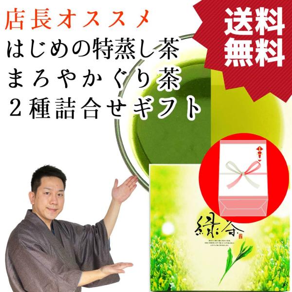 静岡茶ギフト 平箱詰合せ はじめの特蒸し茶 まろやかぐり茶 100g×2袋 2026年産 静岡茶 本...